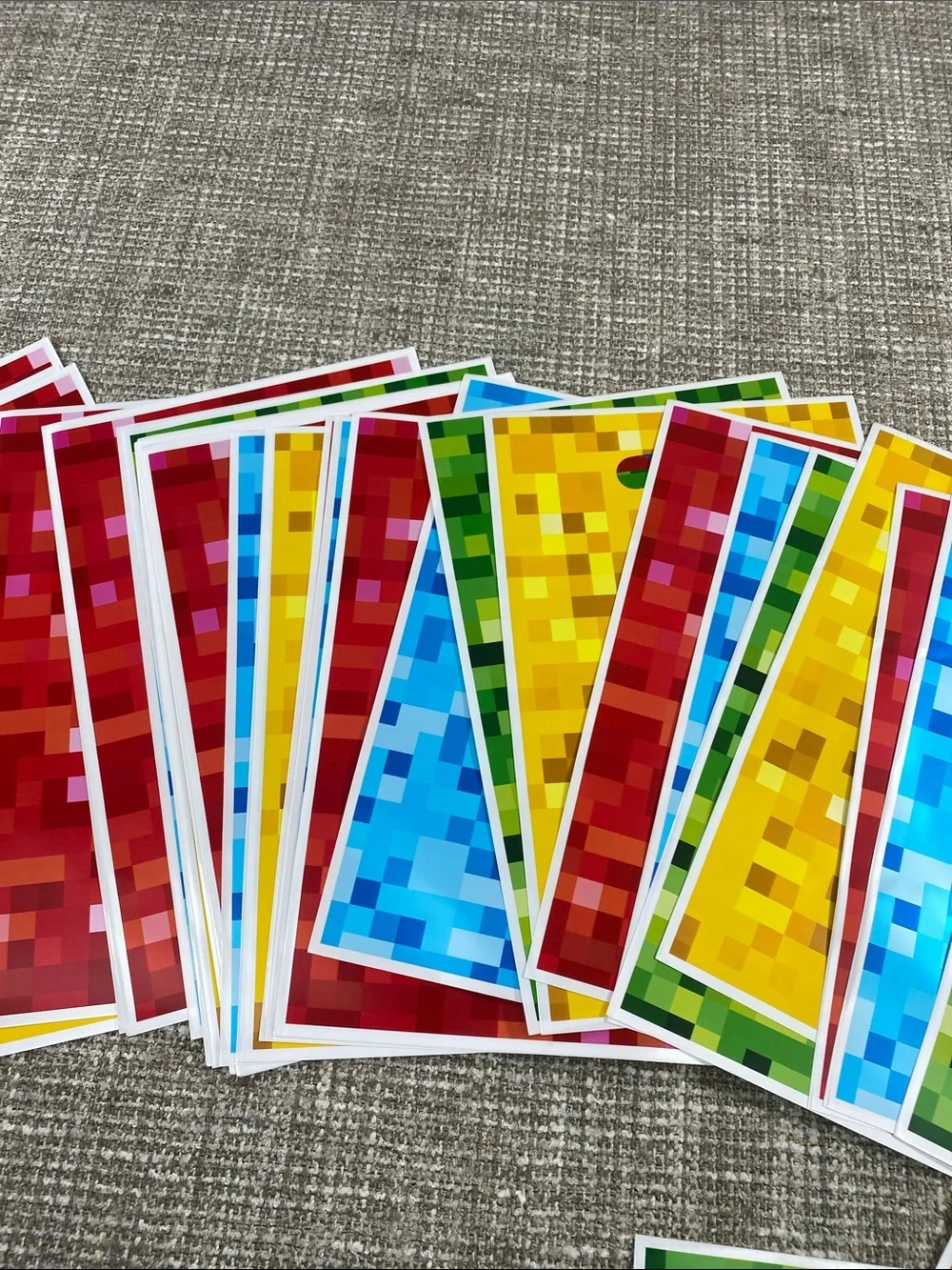 Mine craft Colorful Pixel Pattern party Bags - Green, blue, yellow, red. 50 ct